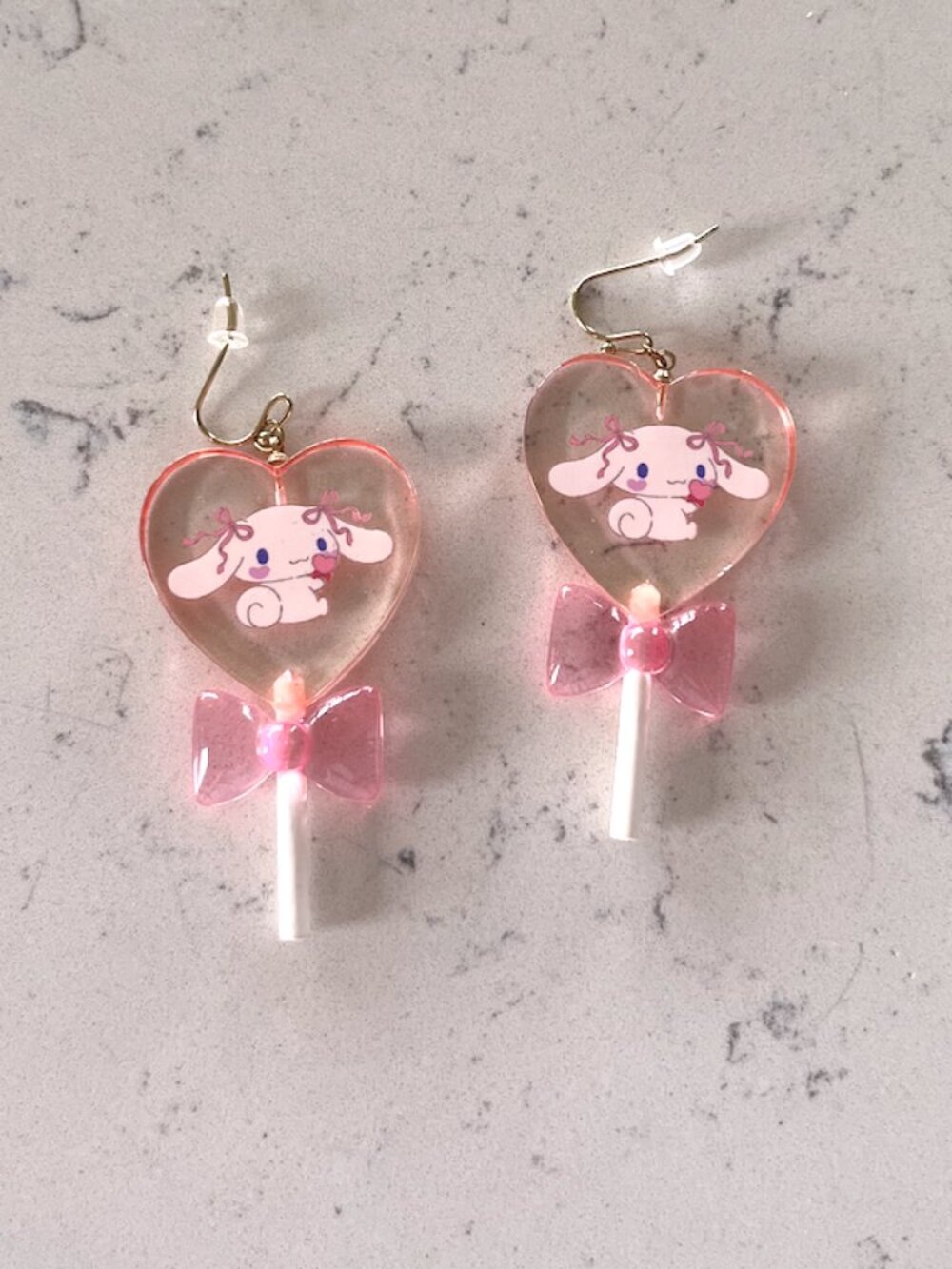 Kawaii Sanrio Cinnamoroll Heart Lollipop Earrings Hot Topic